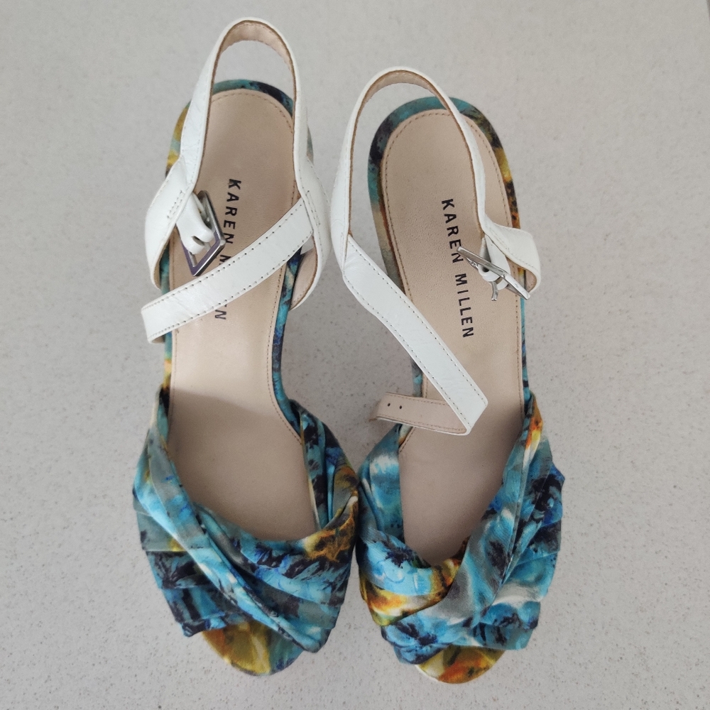 KAREN MILLEN || Aqua Heels SIZE 37 - Picture 3 of 7